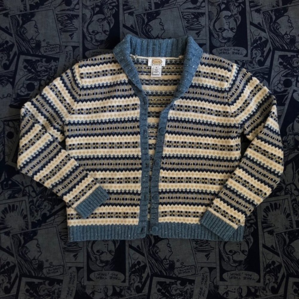 Talbots Wool & Cashmere Mix Blue Cardigan Sweater